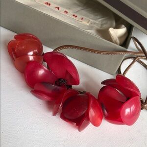 Boho Beautiful Marni Bold Red Rose Petal Statement Necklace